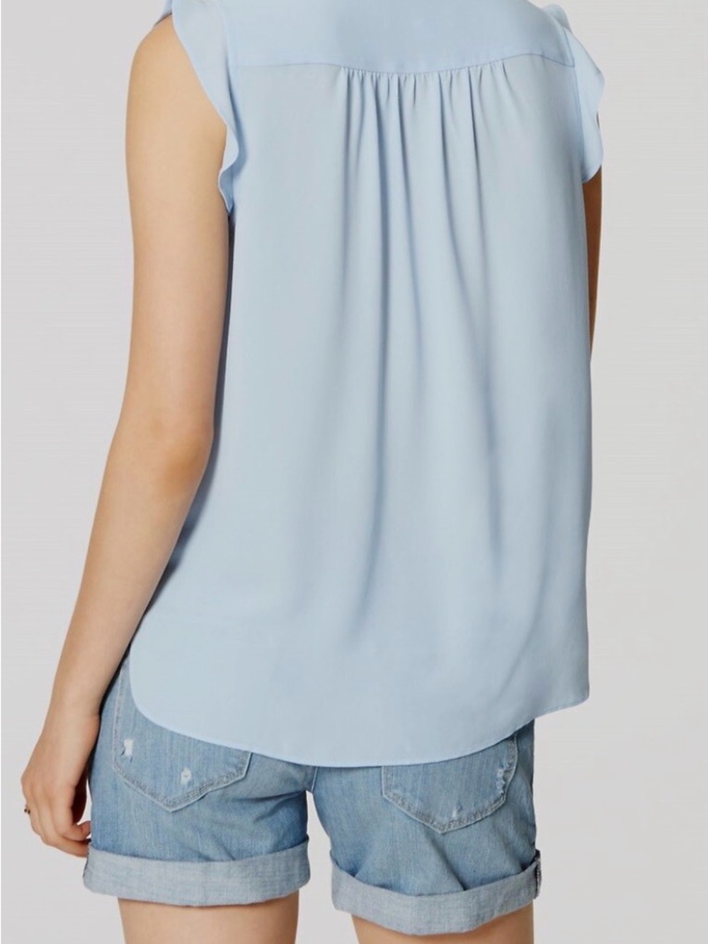 J Crew Light Blue Sleeveless Blouse - Women's Top